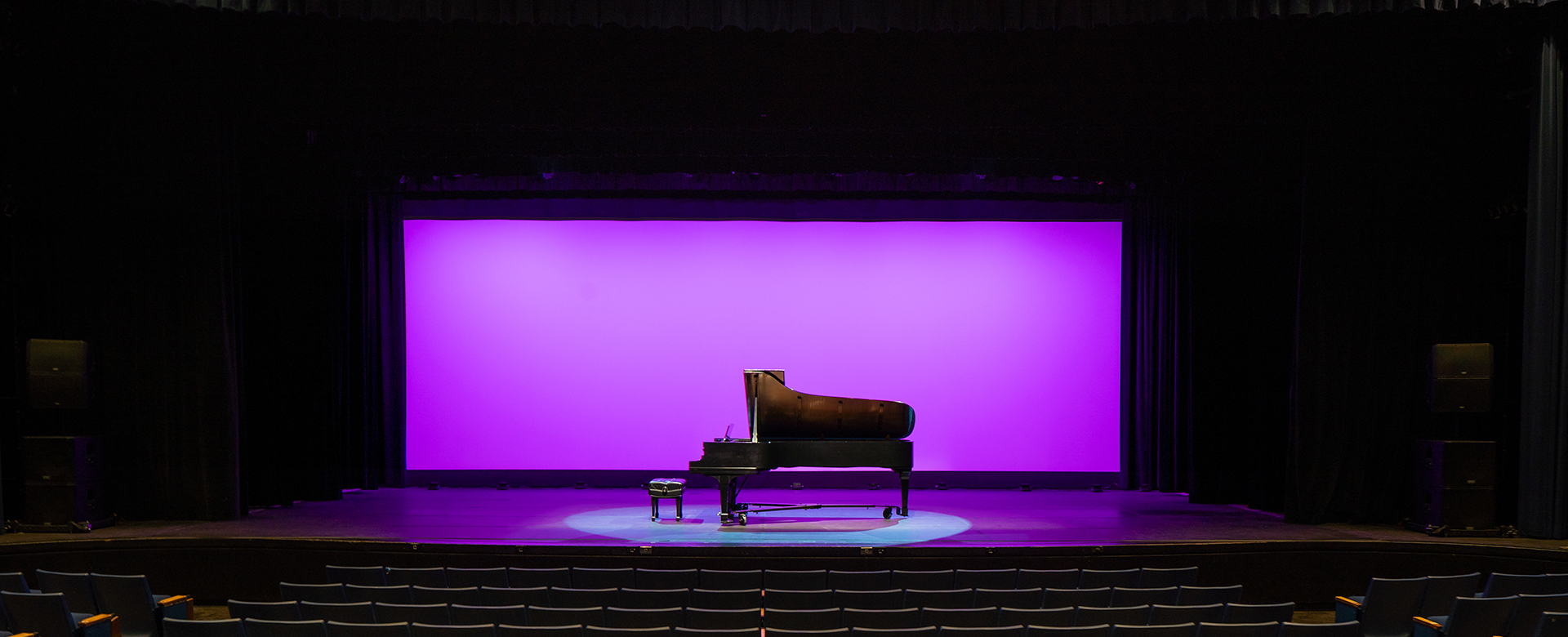 Campbell Hall piano on stage