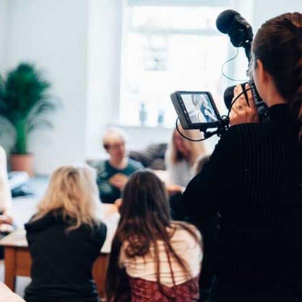 women filming a video